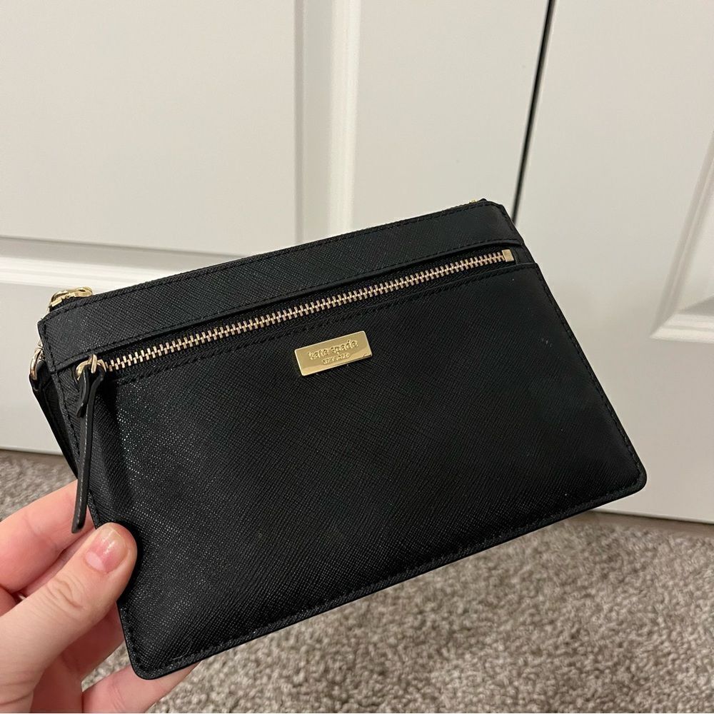 Kate Spade Black Laurel Way Saffiano Leather Wristlet - Picture 6 of 14